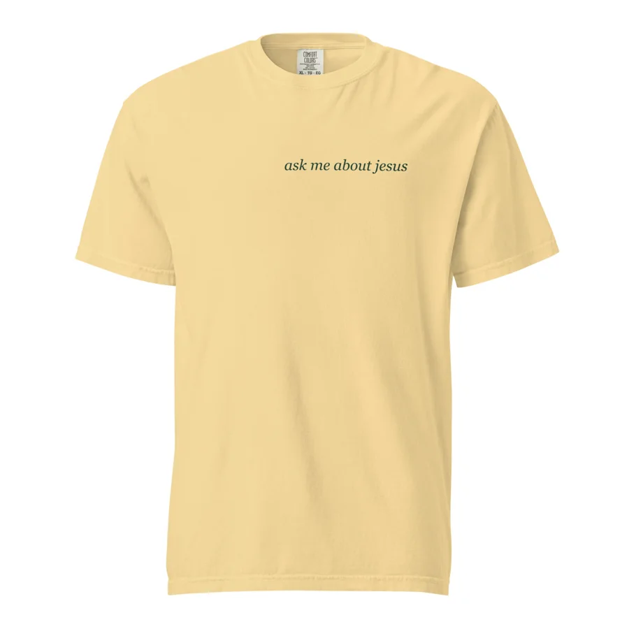 Ask Me About Jesus Minimal Tee
