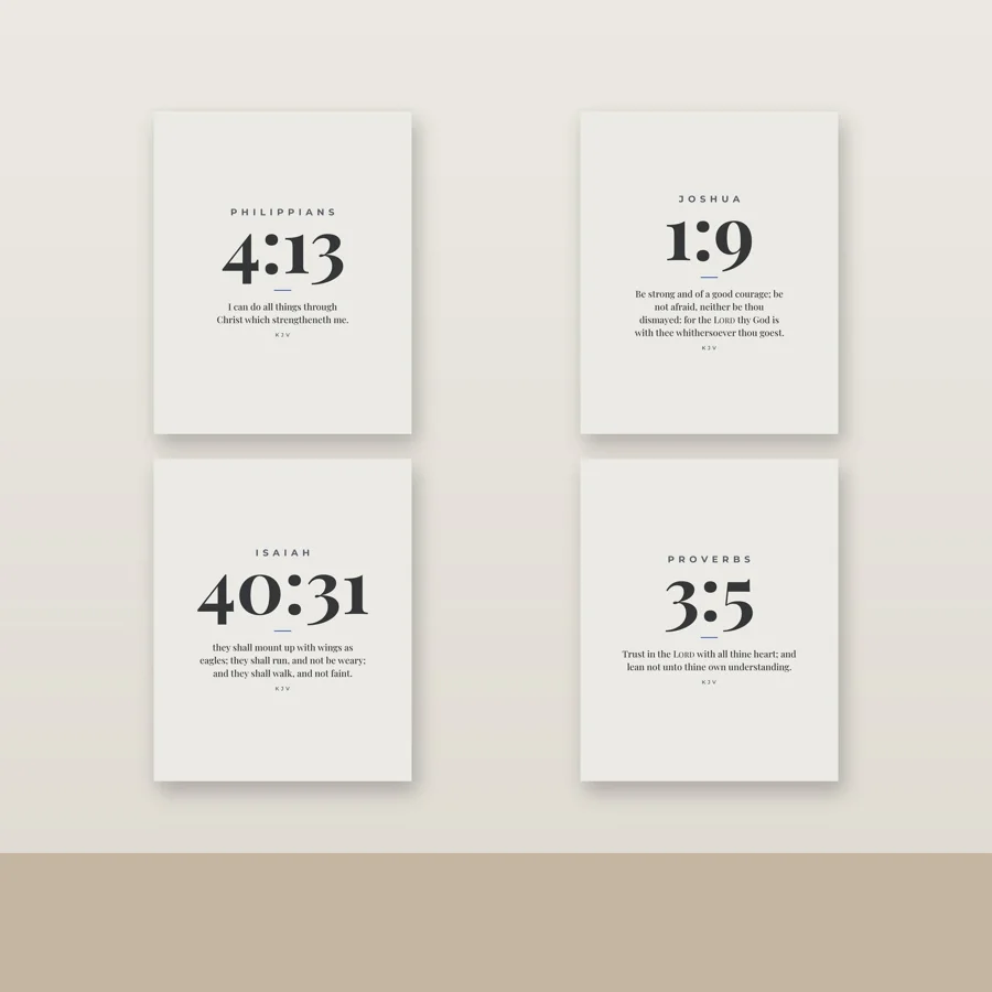 Chapter & Verse Scripture Print Set of 4 (KJV)