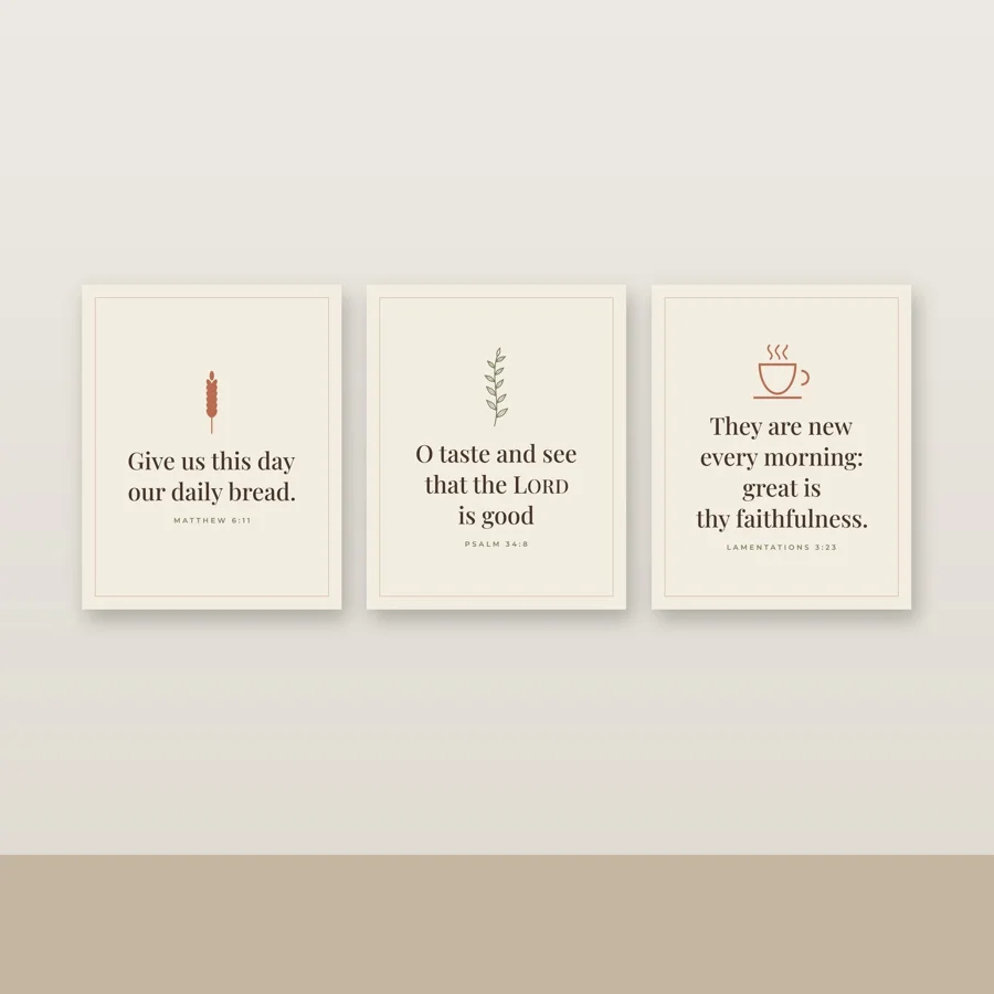 Every Morning Kitchen Printable Scripture Art Set of 3 (KJV)