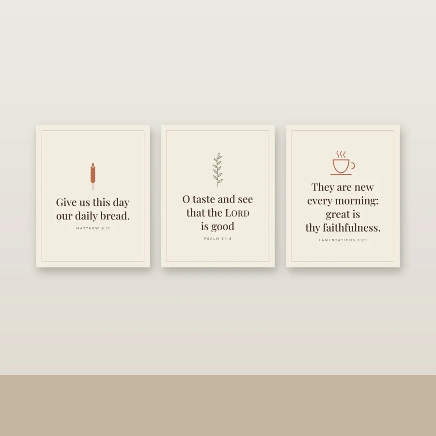Every Morning Kitchen Scripture Print Set of 3 (KJV)
