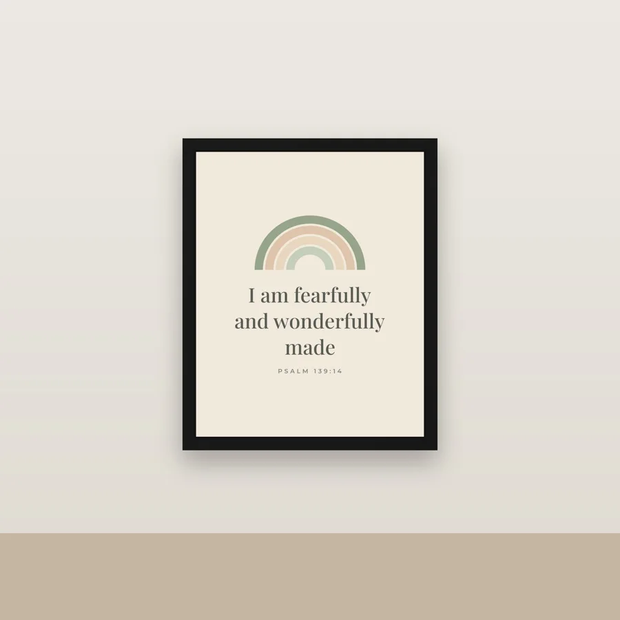 Fearfully and Wonderfully Made Nursery Framed Canvas