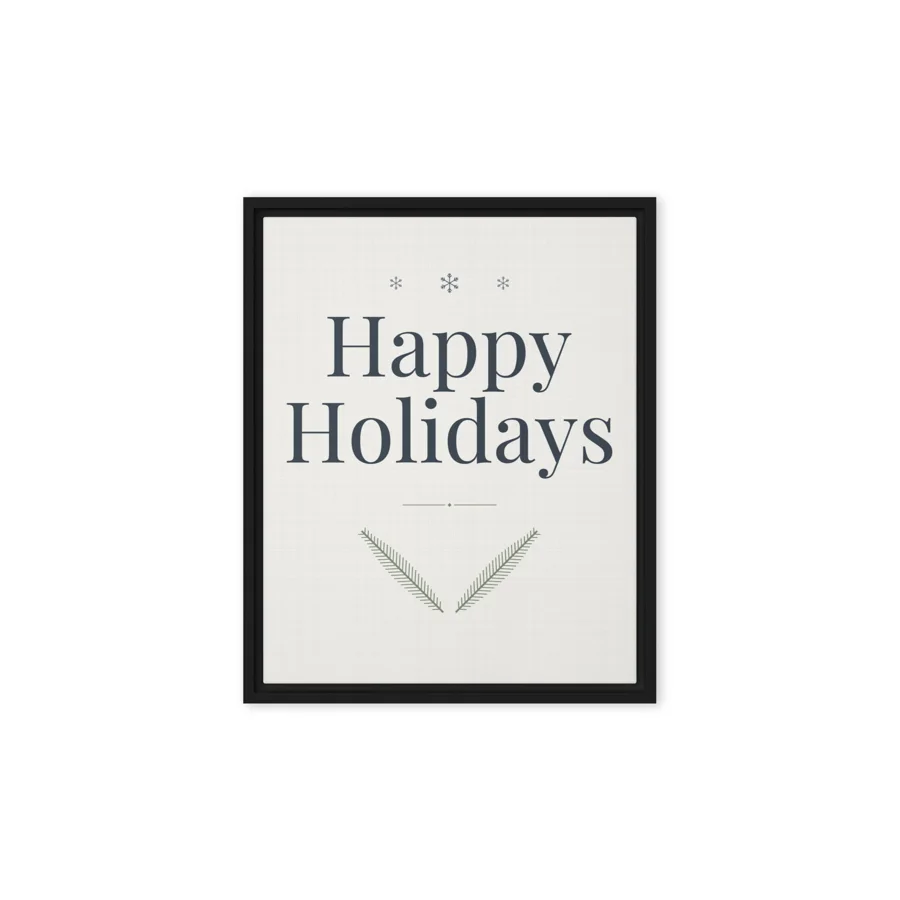 Happy Holidays · Winter Pine · 8x10 Framed Canvas