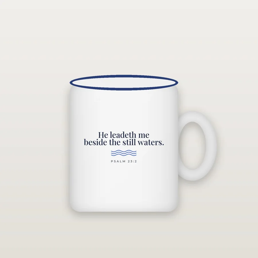 He Leadeth Me Beside the Still Waters Enamel Camp Mug
