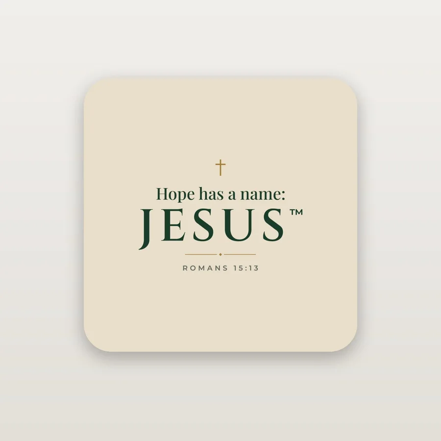 Hope Has a Name: Jesus™ Linen-Feel Throw Pillow (18×18)