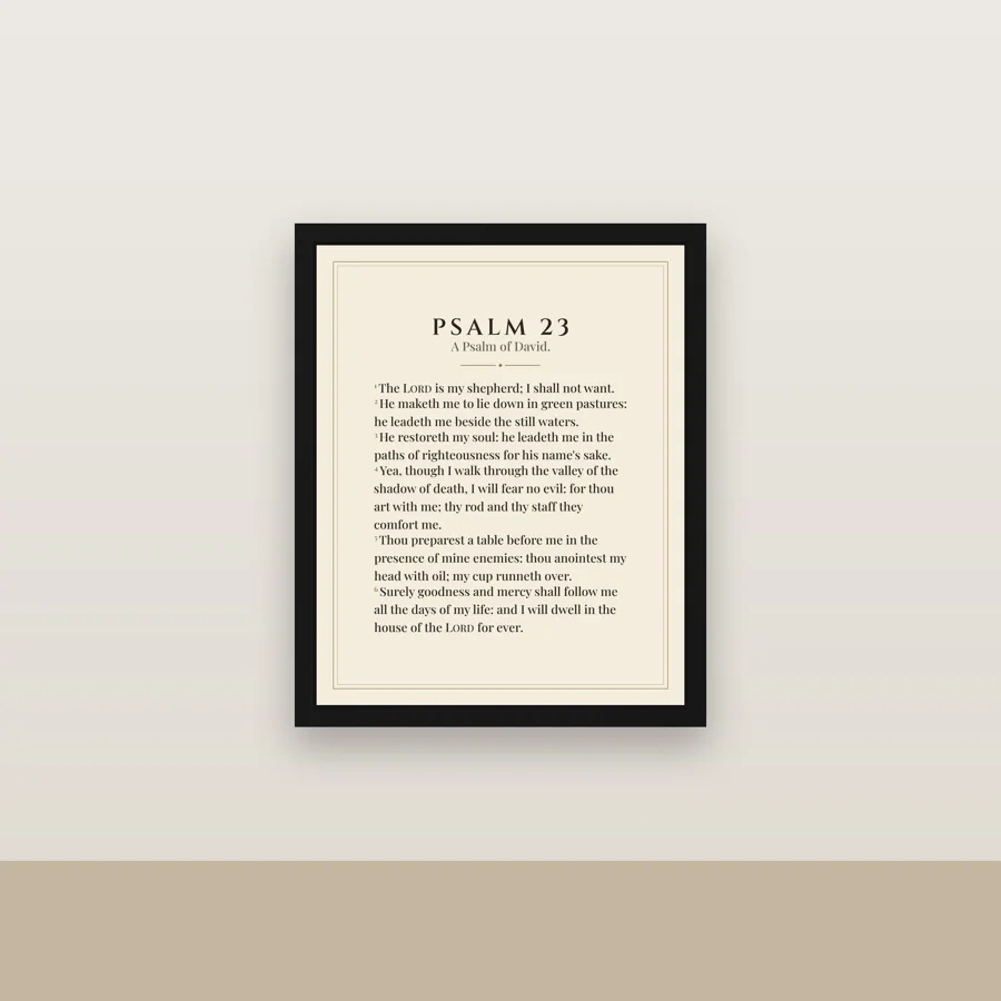 Psalm 23 Heritage Page Framed Canvas (KJV)